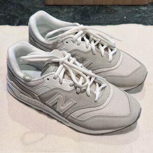 New Balance Light Gray and White Athletic Sneakers